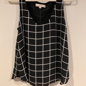 LOFT Windowpane Blouse